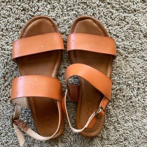 Brown/tan two strap sandals